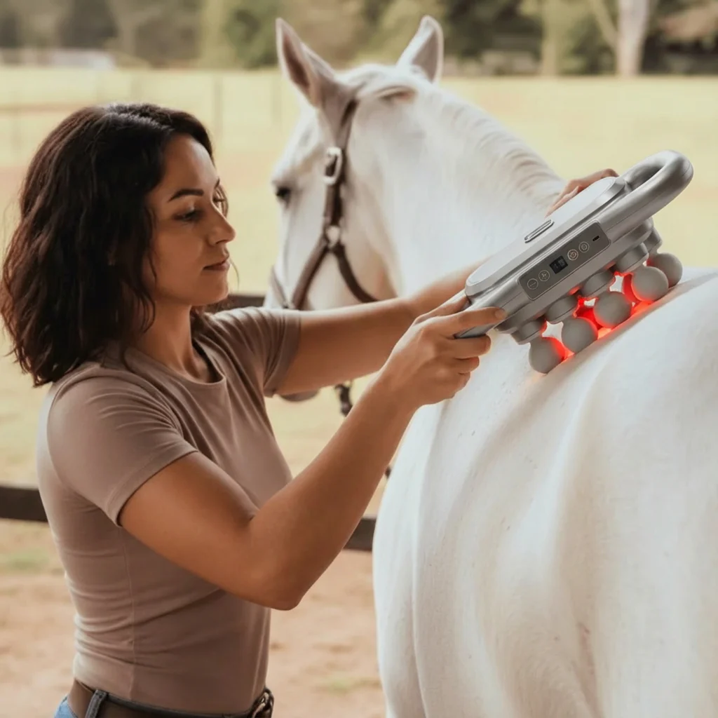 Massage horse for 10-15 minutes per area